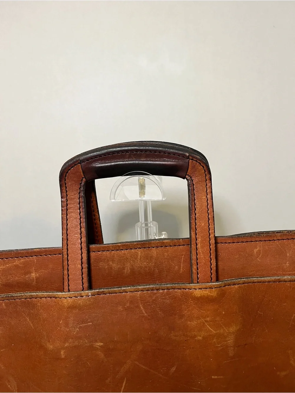 Vintage Schlesinger Brothers Brown Leather Briefcase / Portfolio 1970's-80's